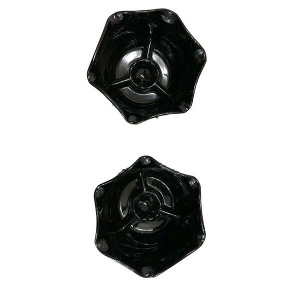 Indiana Glass Tiara Cameo Black Diamond Point Candle Holders Set Of 2 Vintage - Picture 2 of 4